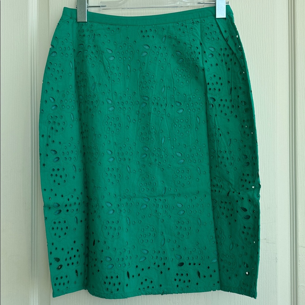 Boden Teal Eyelet Skirt